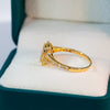 0.68ct Faceted Natural Diamond 18k Yellow Gold Engagement Ring - 10US06